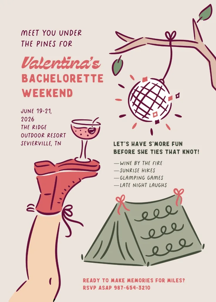 AI Bachelorette Party Invitations Card