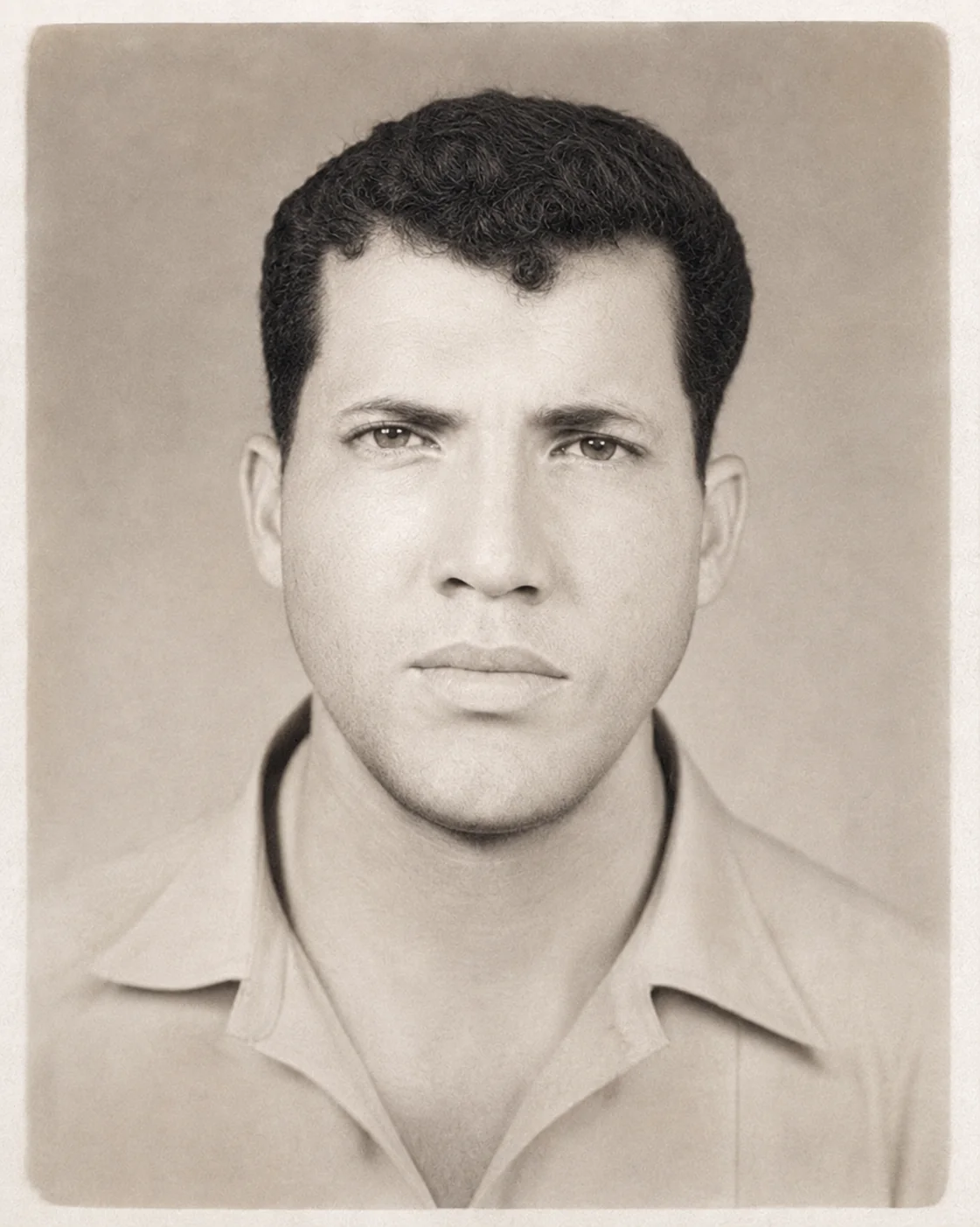 Repairing a creased portrait: AI-restored photo